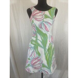 Lilly Pulitzer Bella Ring The Bellboy Ottoman Print Fit Flare Dress Sz XS